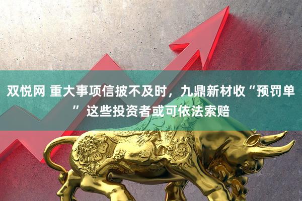 双悦网 重大事项信披不及时，九鼎新材收“预罚单” 这些投资者或可依法索赔