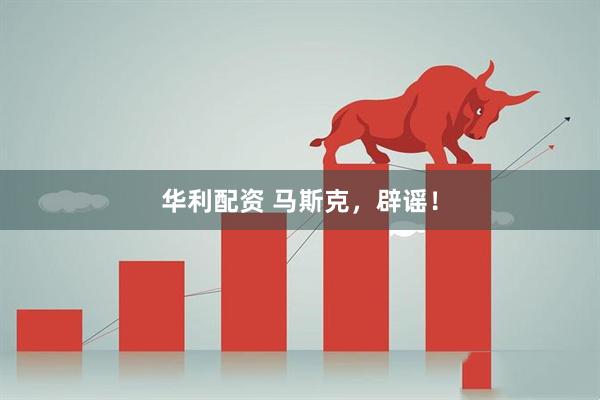 华利配资 马斯克，辟谣！